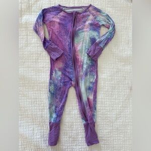 SOLD - Little Sleepies watercolors zippy pajamas 6-12 months